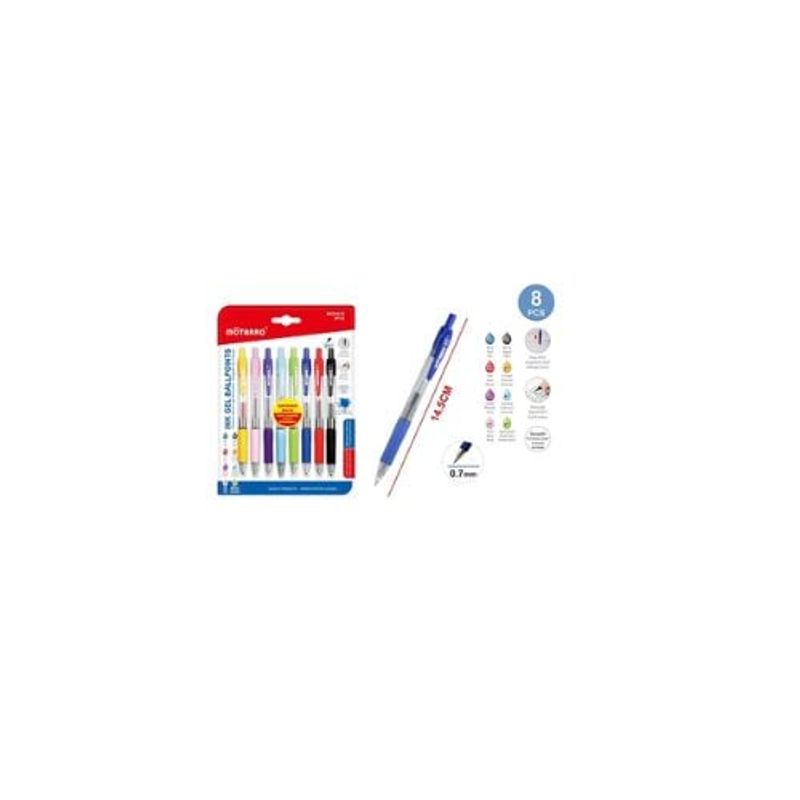 GENERICO - Set De Bolígrafos Pasteles Colores 8 Pcs