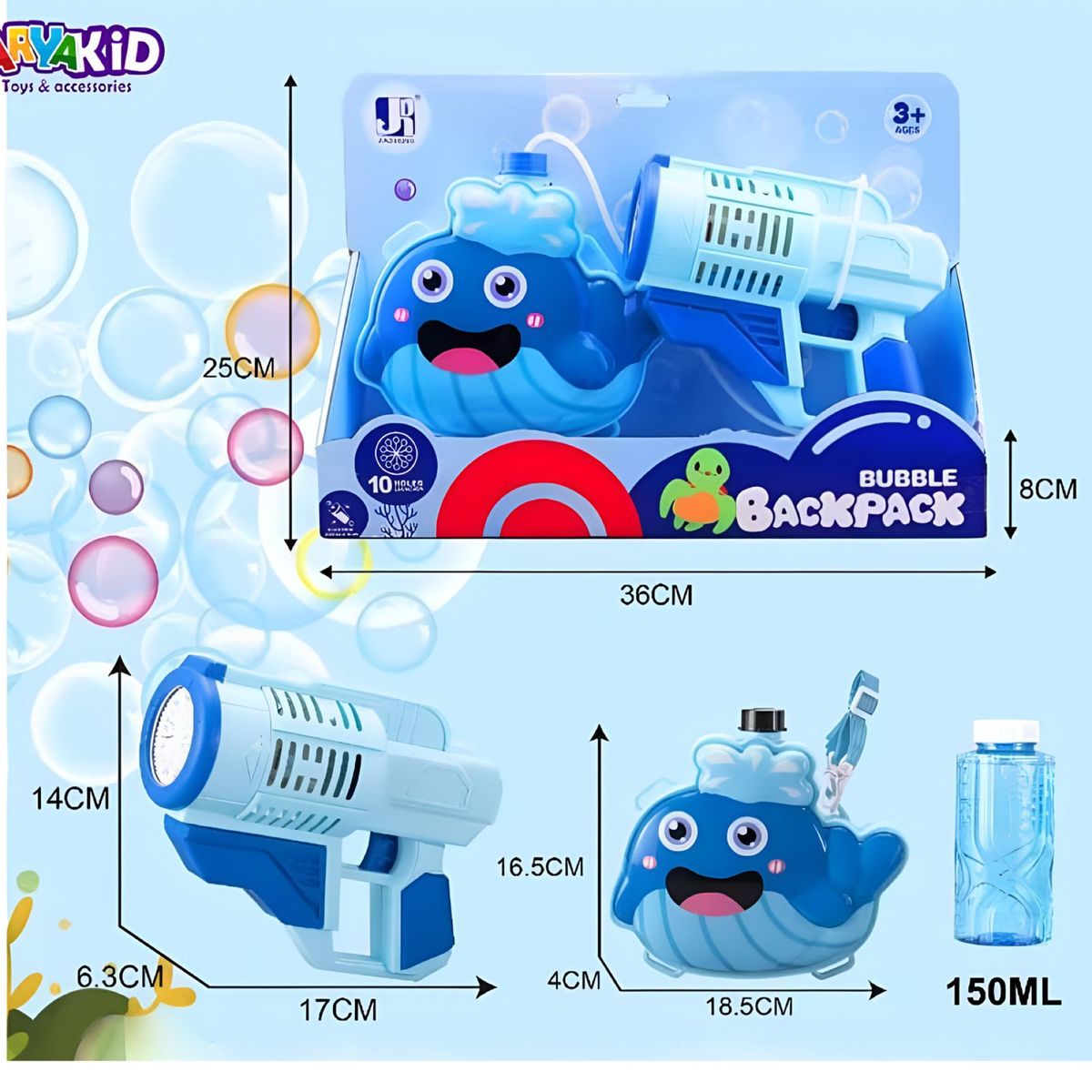 GENERICO - Juguete lanza Burbujas Con Mochila Diseño Ballena