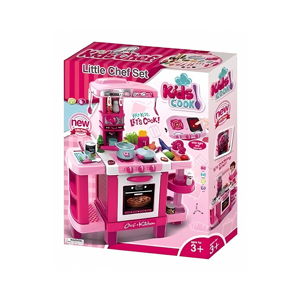 TODODESCUENTO - Set Juego De Cocina Grande, Little Chef, Luz Y Sonido 29 Pcs