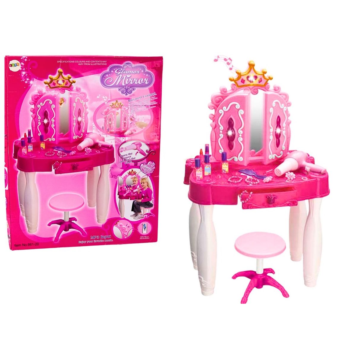 GENERICO - Tocador Musical con Accesorios Rosa