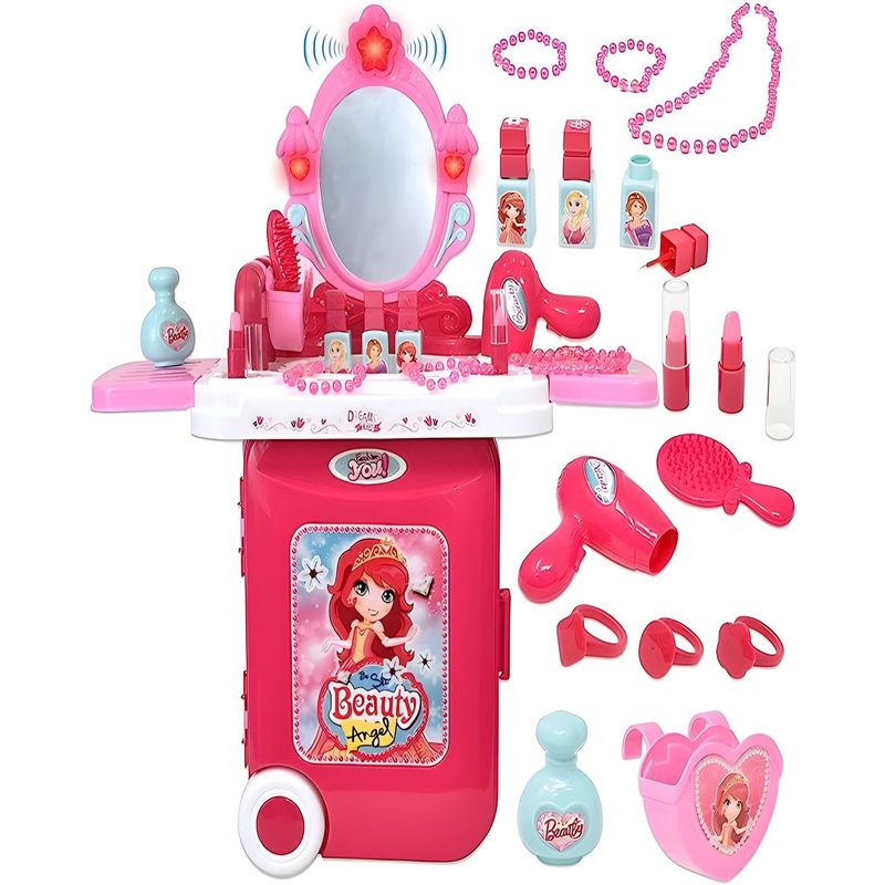 GENERICO - JUGUETE MALETA 3 EN 1 BELLEZA NIÑA CON MAQUILLAJE