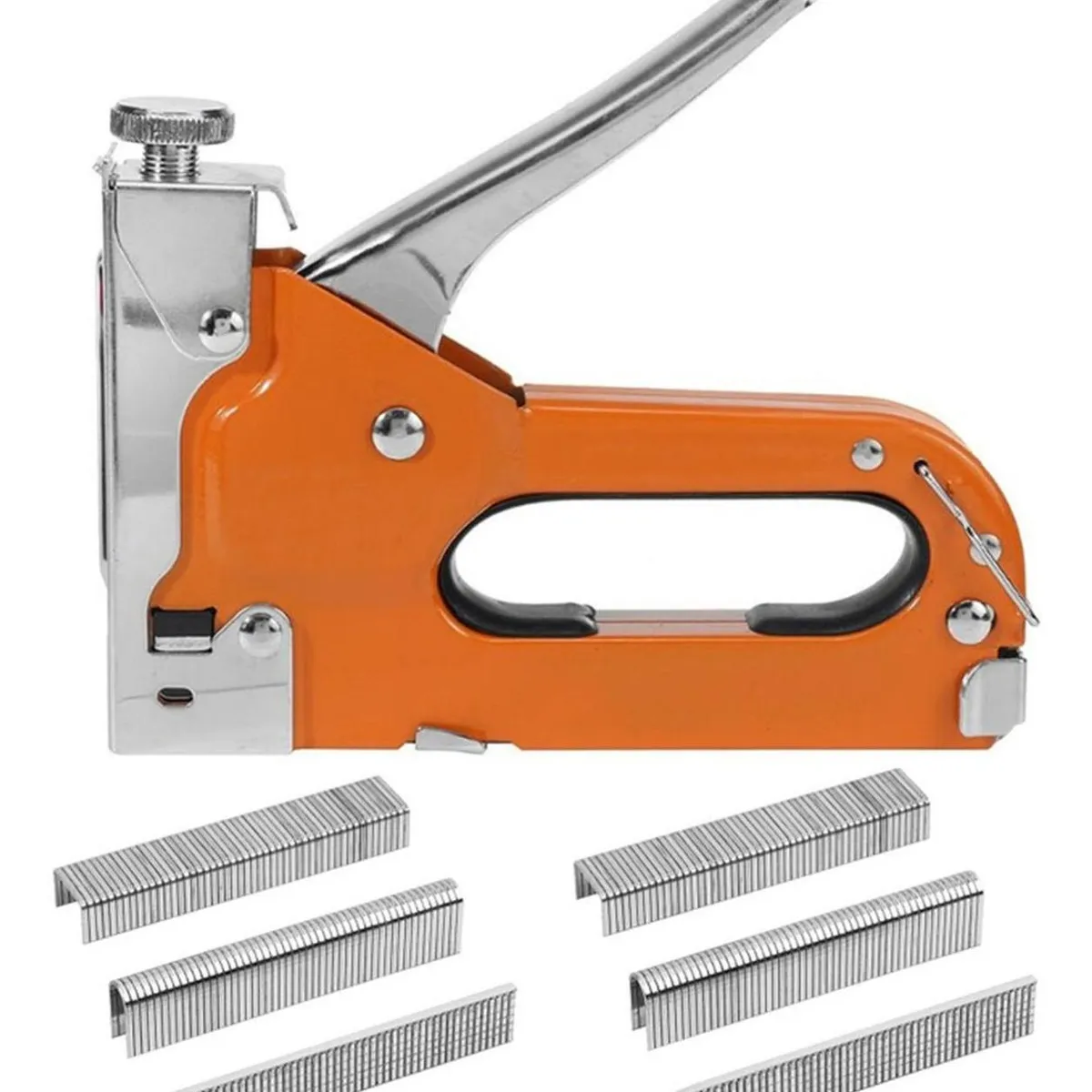 IMPORTCLICK - Engrapadora Corchetera Profesional 4-14 MM Naranjo - Plateado