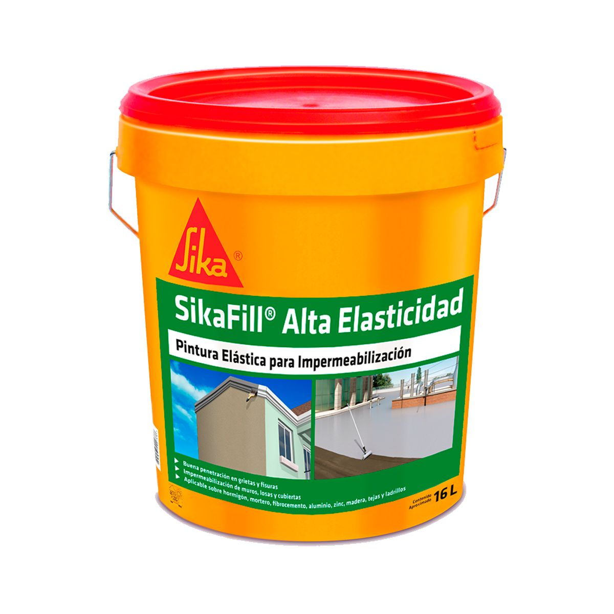 SIKA - SIKAFILL ALTA ELASTICIDAD - Revestimiento impermeable tineta 16 Litros.