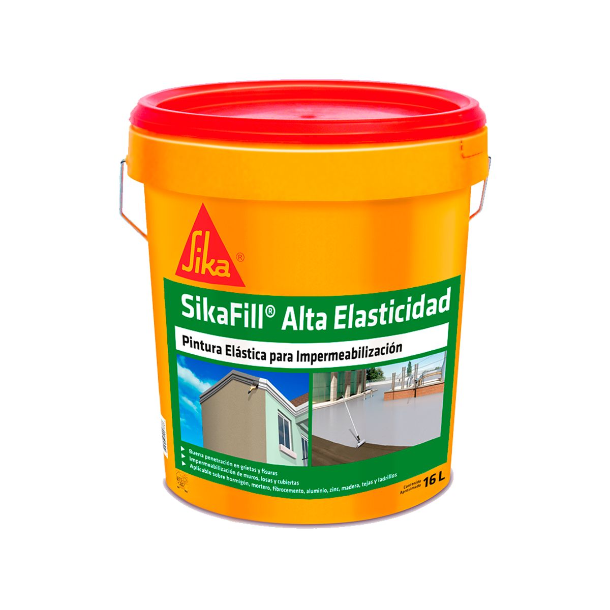 SIKA - SIKAFILL ALTA ELASTICIDAD - Revestimiento impermeable tineta 16 Litros.