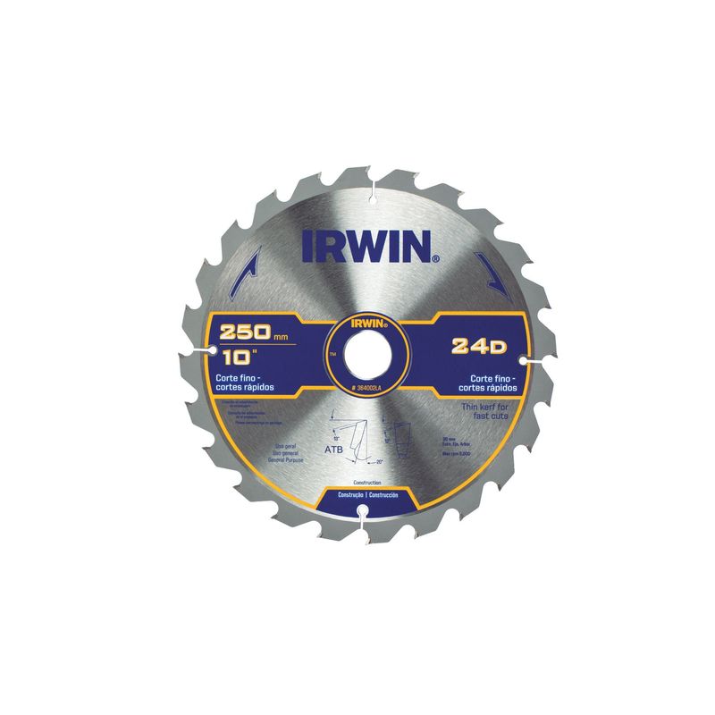 IRWIN - Disco de sierra para madera 10" IRWIN 364002LA
