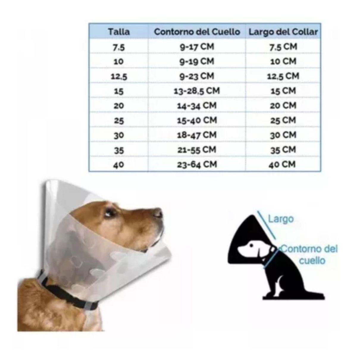 GENERICO - Collar Isabelino Para Mascotas Buster Classic 7,5 Cm