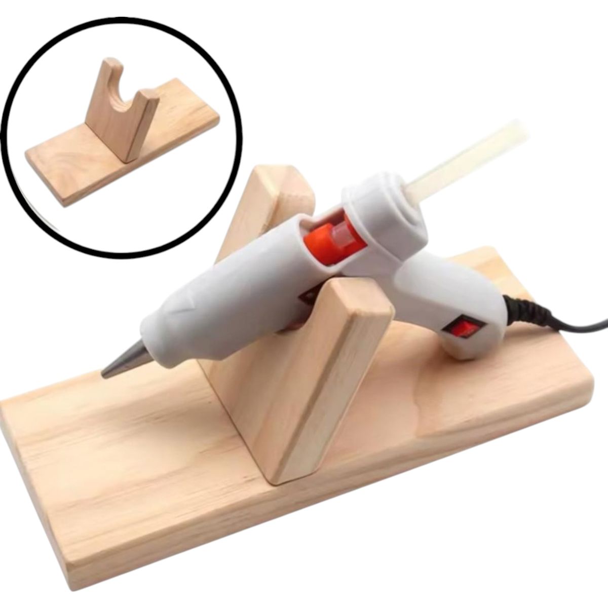 A - Soporte De Madera Para Pistola De Silicon Manualidades