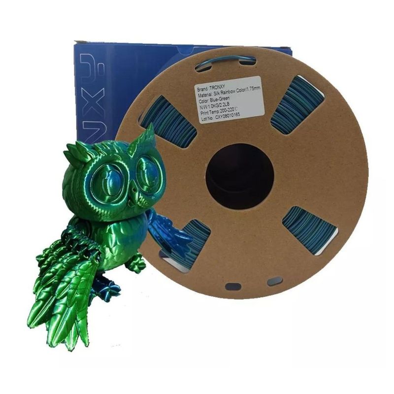 TODODESCUENTO - Filamento 3d Pla Seda Doble Color Tronxy De 1.75mm Y 1kg-  BLUE/GREEN