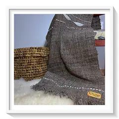 GENERICO - Piecera Patagónica Tórtola - Tejida en Telar Lana de Oveja 100% Natural
