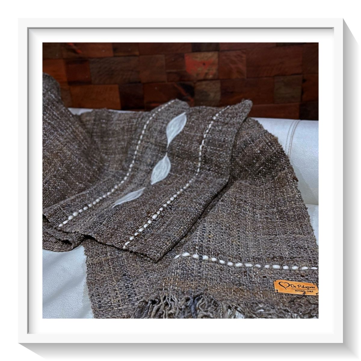 GENERICO - Piecera Patagónica Tórtola - Tejida en Telar Lana de Oveja 100% Natural