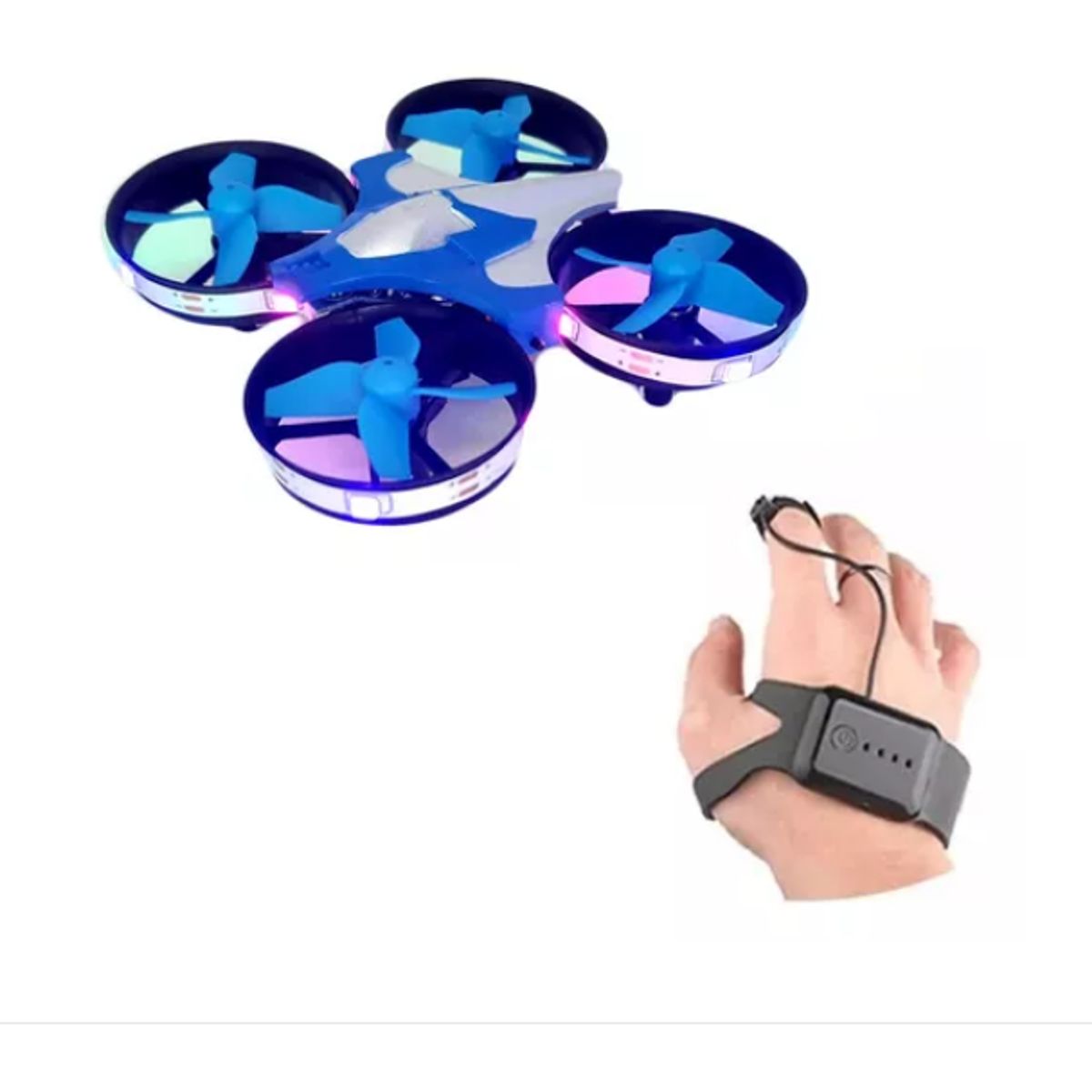 GENERICO - Mini Dron Recargable Con Luces Led Control Remoto De Manos T