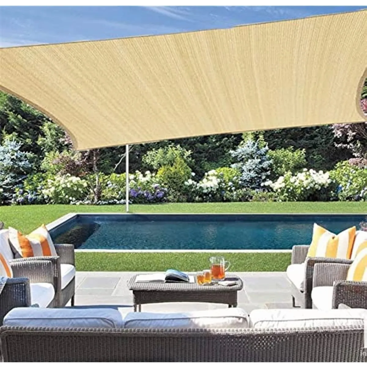 U BUY - Malla Sombreadora Toldo Vela Cuadrada 3x4 Mts Hdpe Beige