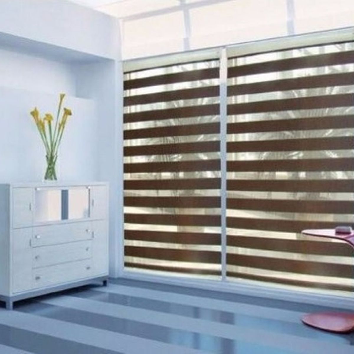 TODODESCUENTO - Cortina Roller Zebra 200x240cm Color Café,