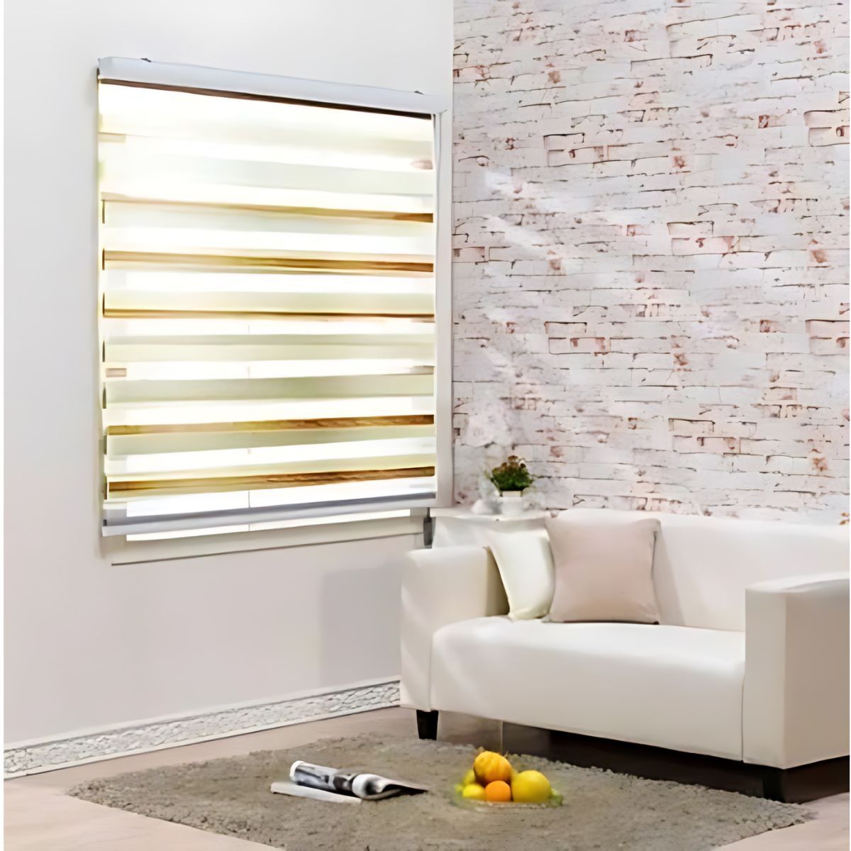 TODODESCUENTO - Cortina Roller Zebra 240x240cm Tricolor Cafe