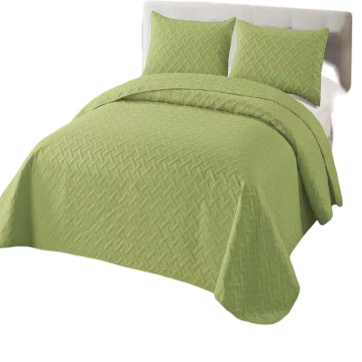 GENERICO - CUBRECAMA COLCHAS QUILT DE VERANO 2 PLAZAS VERDE