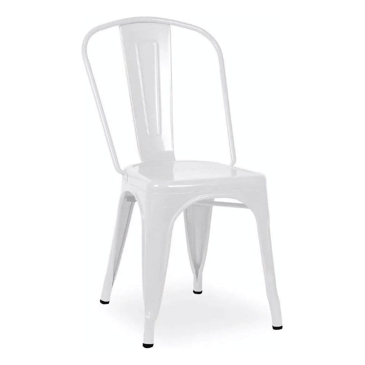 TODODESCUENTO - Pack 4 Sillas Tolix Color Blanco Mate, Comedor, Restorant