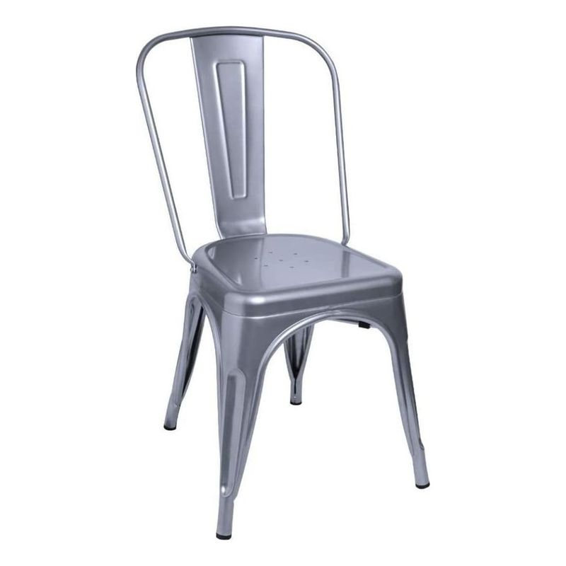 TODODESCUENTO - Pack 4 Sillas Tolix Color Gris, Comedor, Evento, Restaurant