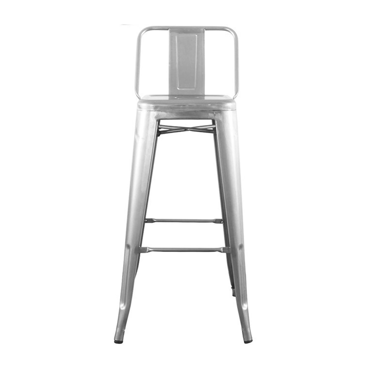 TODODESCUENTO - Pack 4 Pisos Taburetes Tolix, 77 Cm Respaldo Bajo- Plata