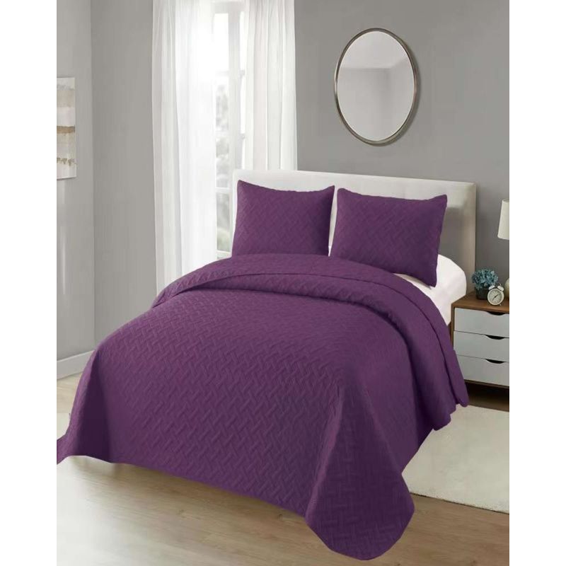 GENERICO - CUBRECAMA COLCHAS QUILT DE VERANO PLAZA Y MEDIA MORADO