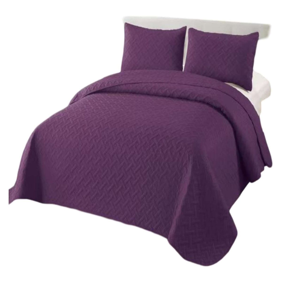GENERICO - CUBRECAMA COLCHAS QUILT DE VERANO PLAZA Y MEDIA MORADO