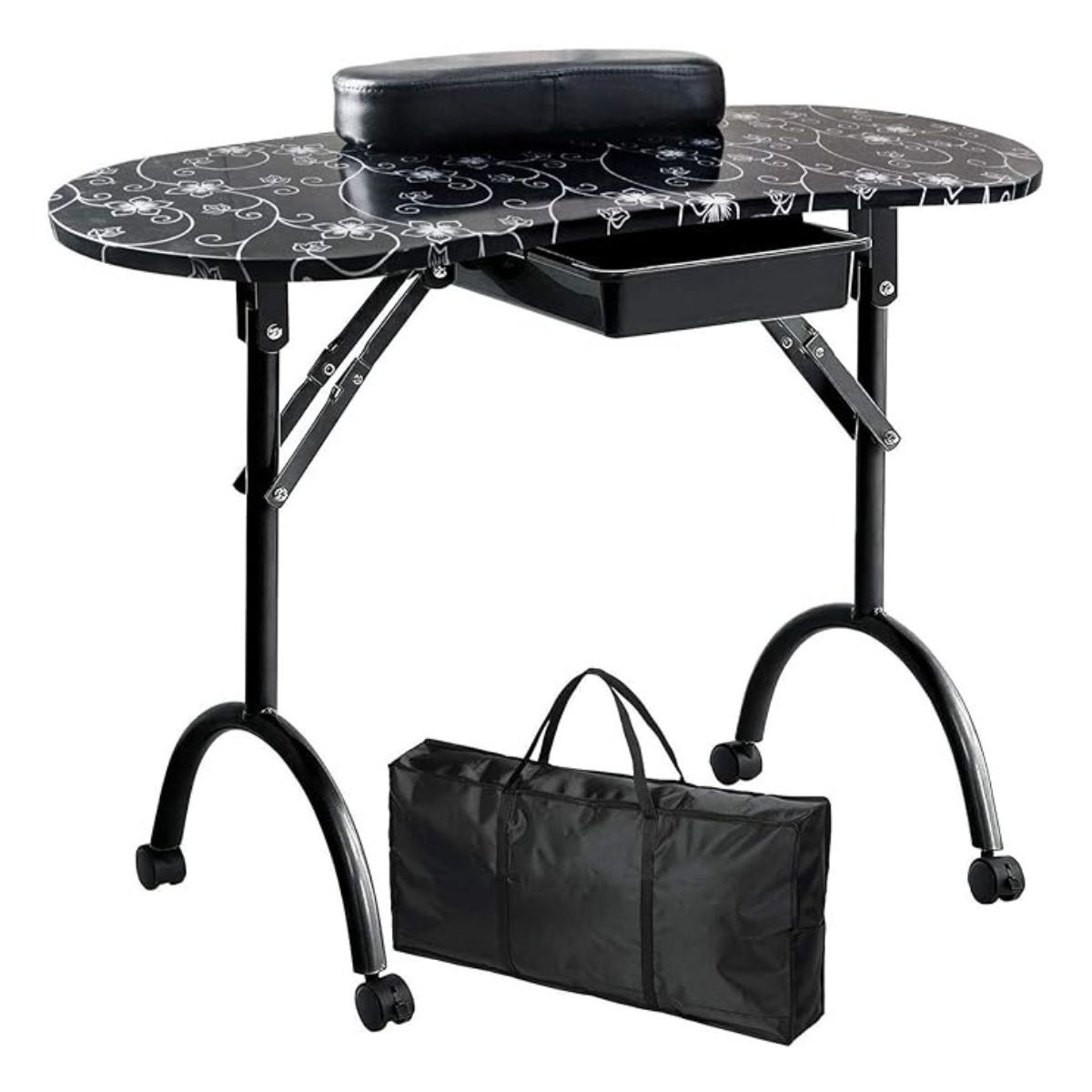TODODESCUENTO - Mesa Para Manicure Portatil Negra + Bolso