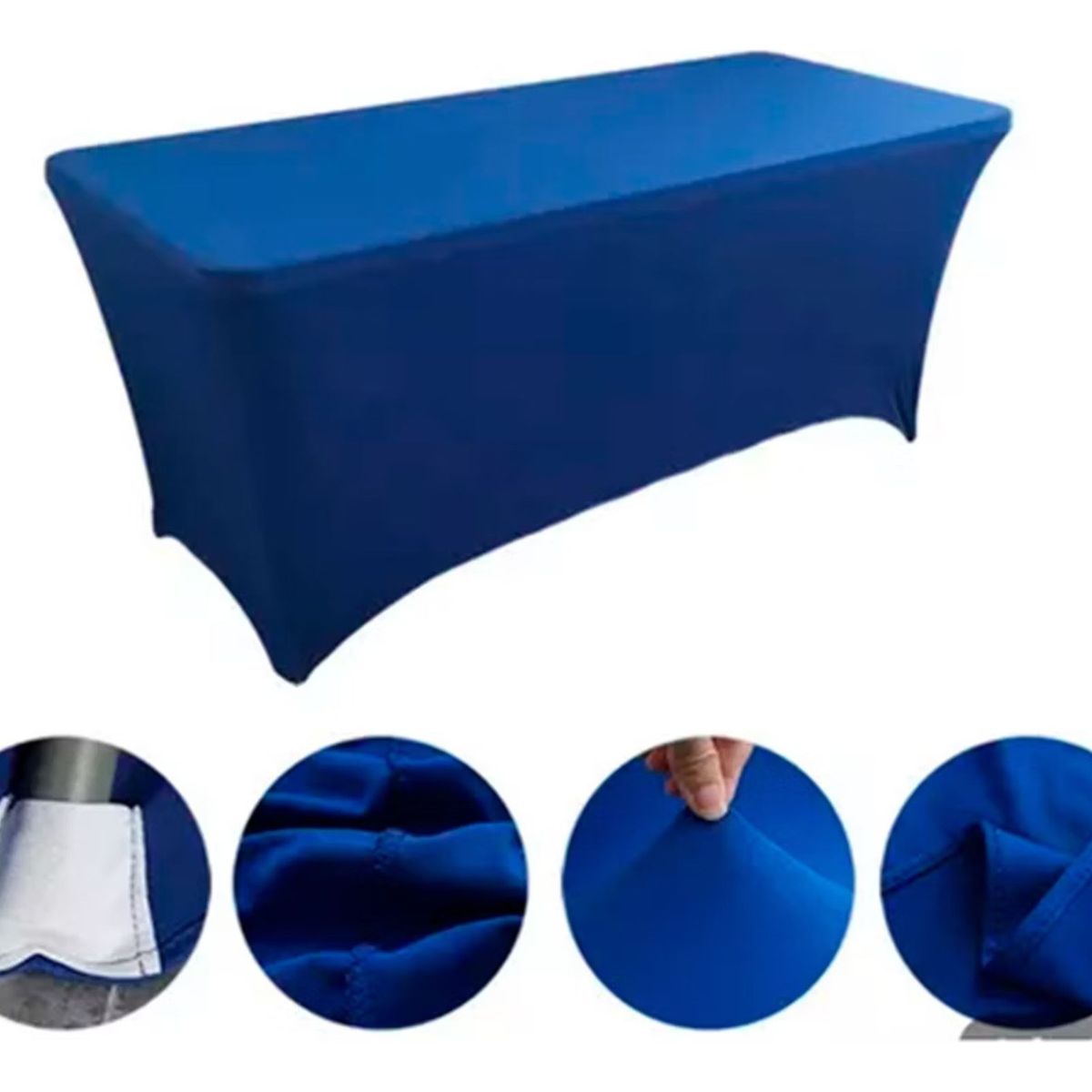 TODODESCUENTO - Mantel Forro Spandex Para Mesa Plegable 1.80 Mts, Azul