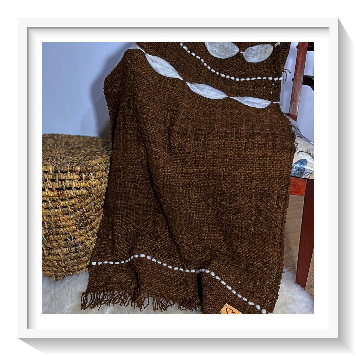 GENERICO - Piecera Patagónica Cordillerana- Tejida en Telar Lana de Oveja 100% Natural