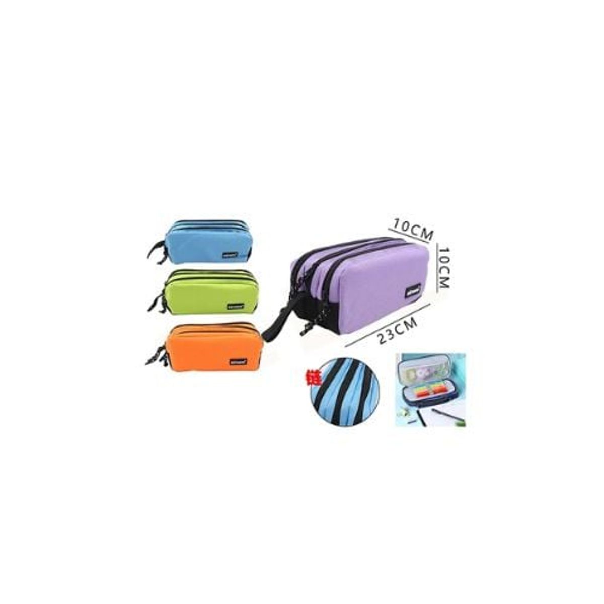 GENERICO - Estuche Rectangular Colores 23x10 Cm