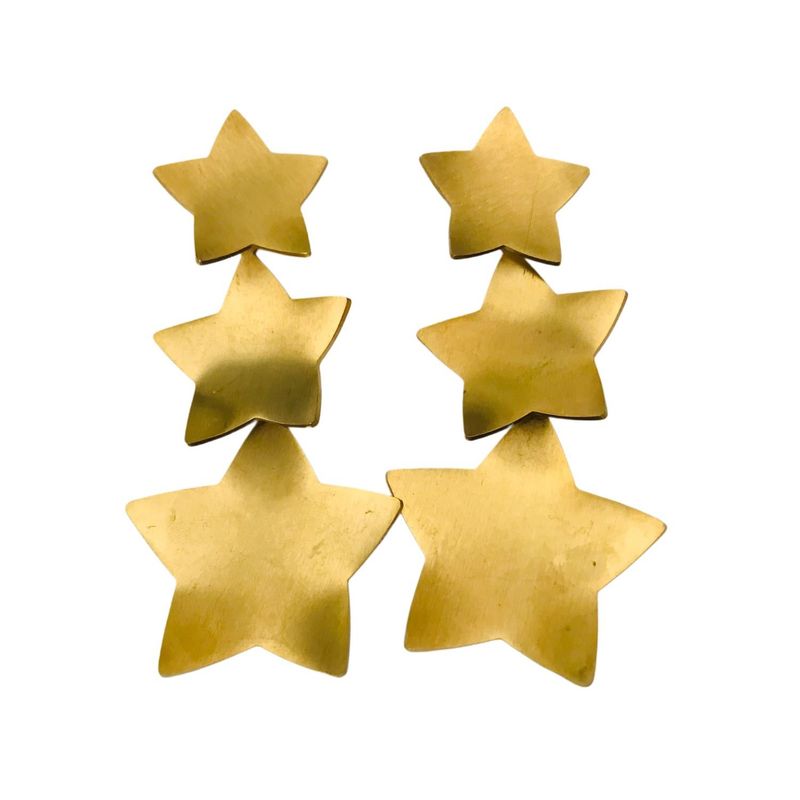 FRAUEN - Aros 3 Estrellas Acero Satinado