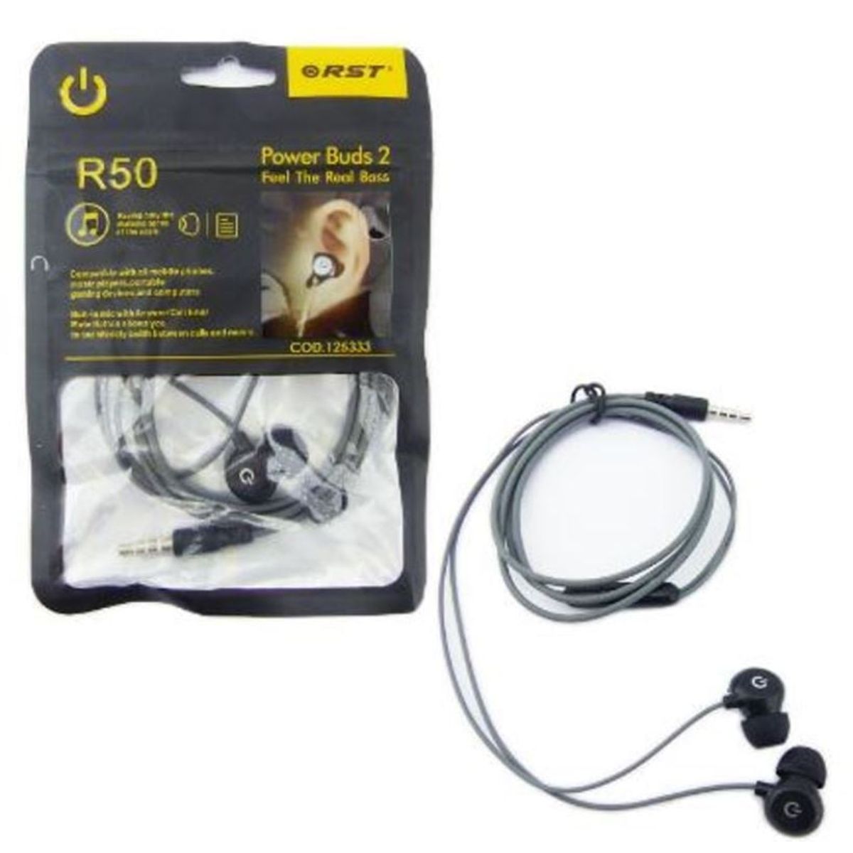 OEM - AUDIFONO IN EAR CON MICROFONO RST MODELO R50 EN BOLSA.