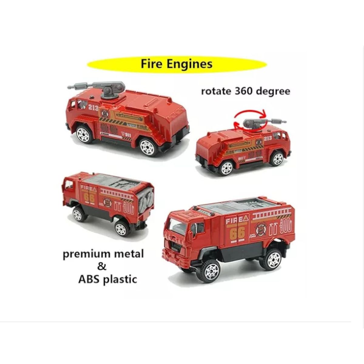GENERICO - Juego De 6 Modelos De Camión De Bomberos Para Niños