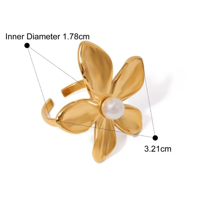 GENERICO - Anillo Ajustable FLOR enchape oro 18k