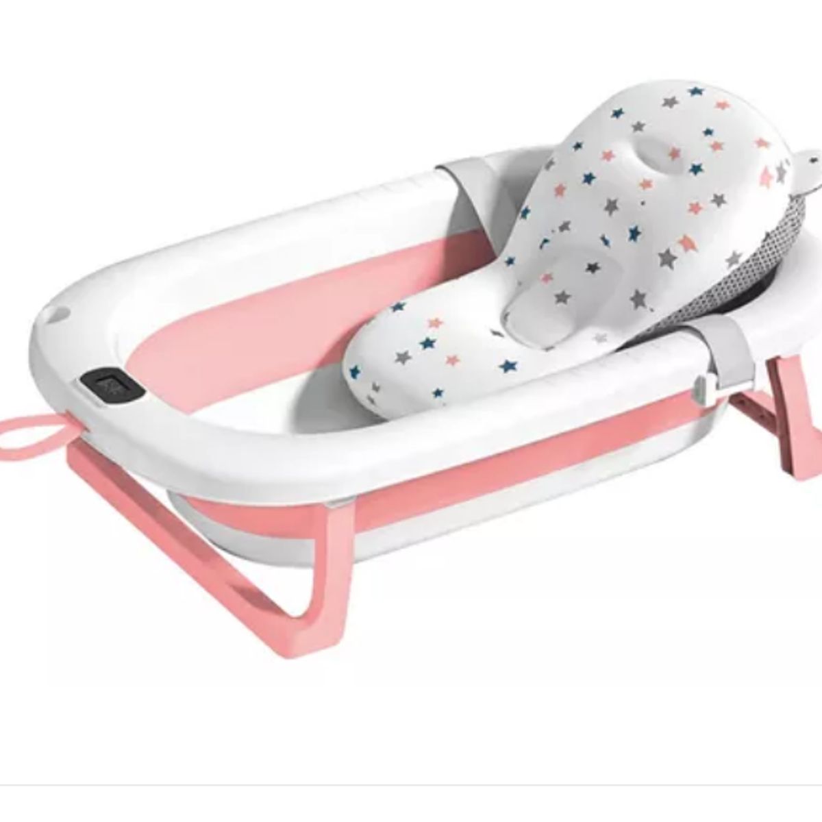 GENERICO - Tina Bebe Bañera Plegable + Termometro + Malla De Cojin Baño