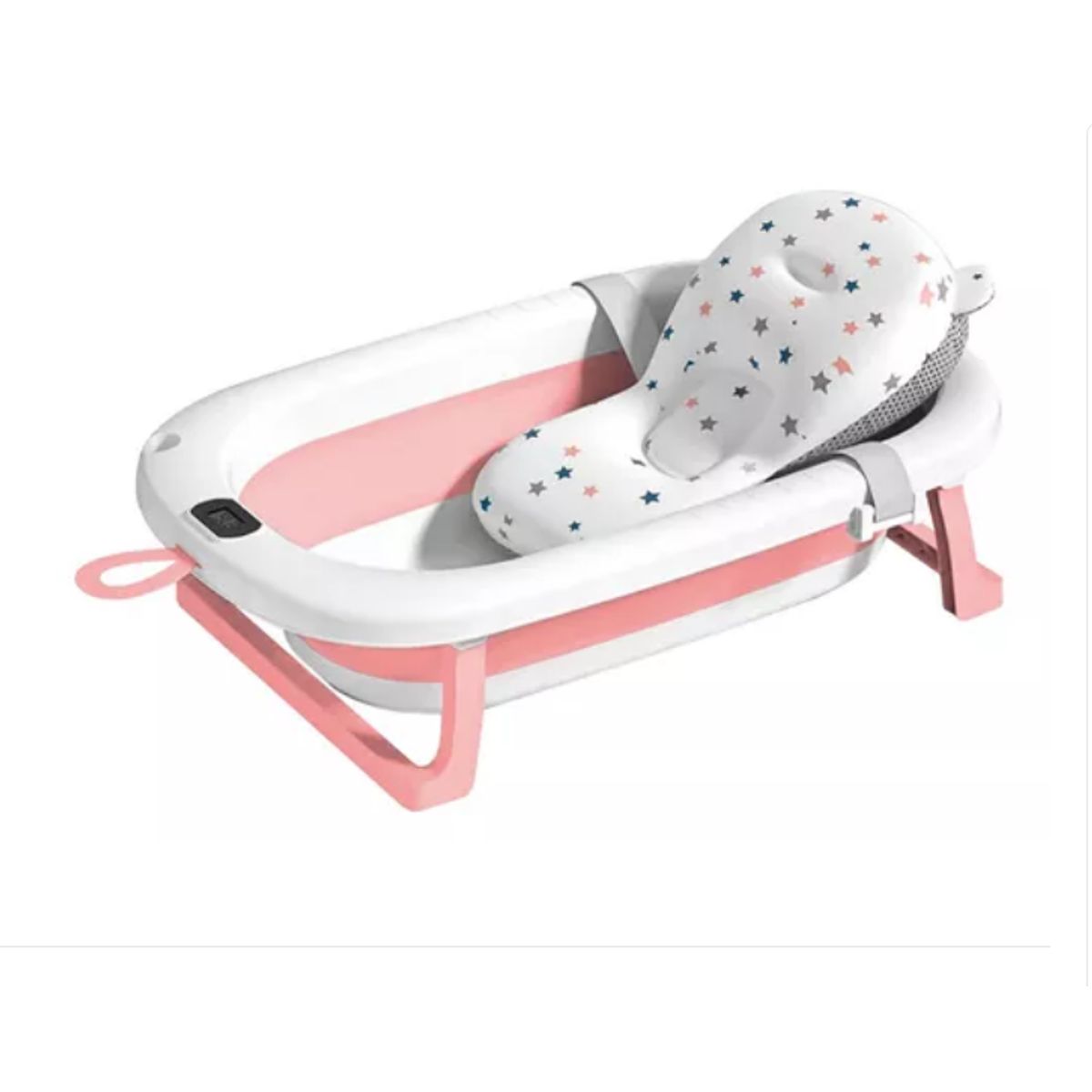 GENERICO - Tina Bebe Bañera Plegable + Termometro + Malla De Cojin Baño