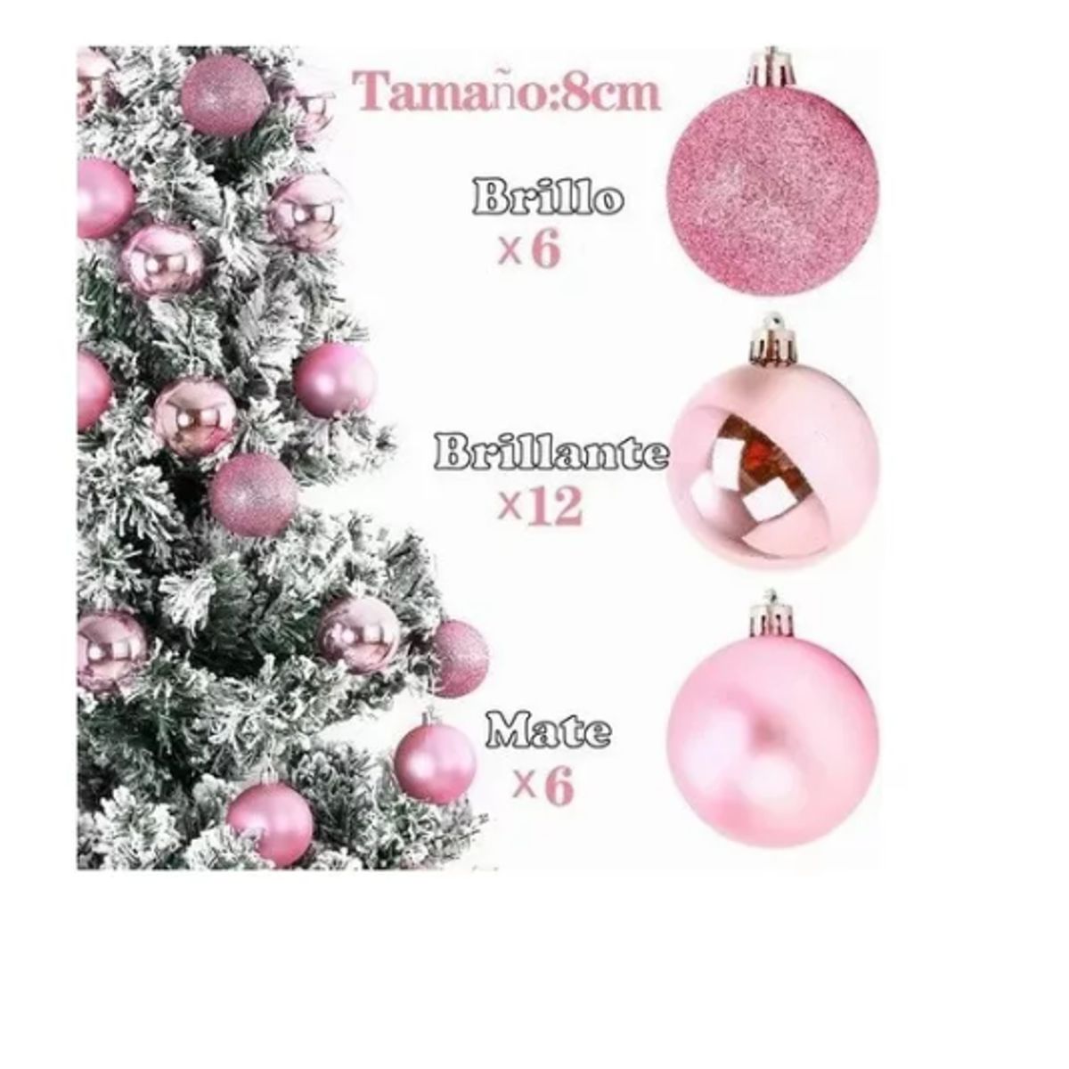 GENERICO - 24 Esferas De Navidad Caramelo Decoración Navideña Árbol 6cm