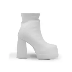 APOSTOL - Botin mujer ecocuero blanco tacon plataforma bratz