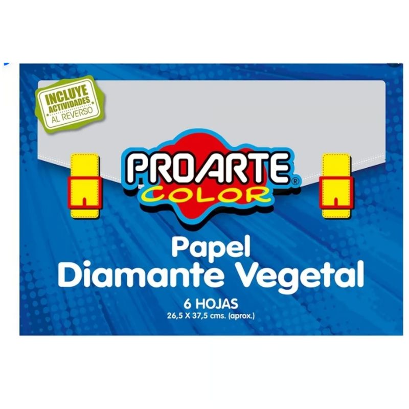 GENERICO - Papel Diamante Vegetal 6 Hojas Azul ProArte Color