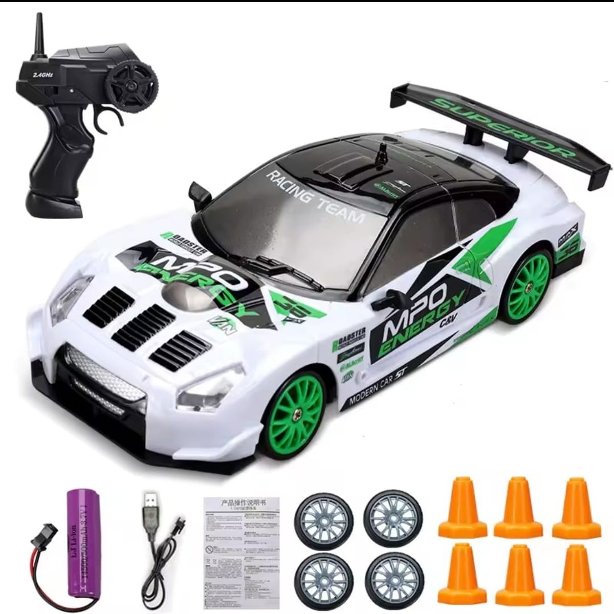 DRIFT - Auto Drift Nissan GTR R35 15kmh tamaño 1 :24 blanco