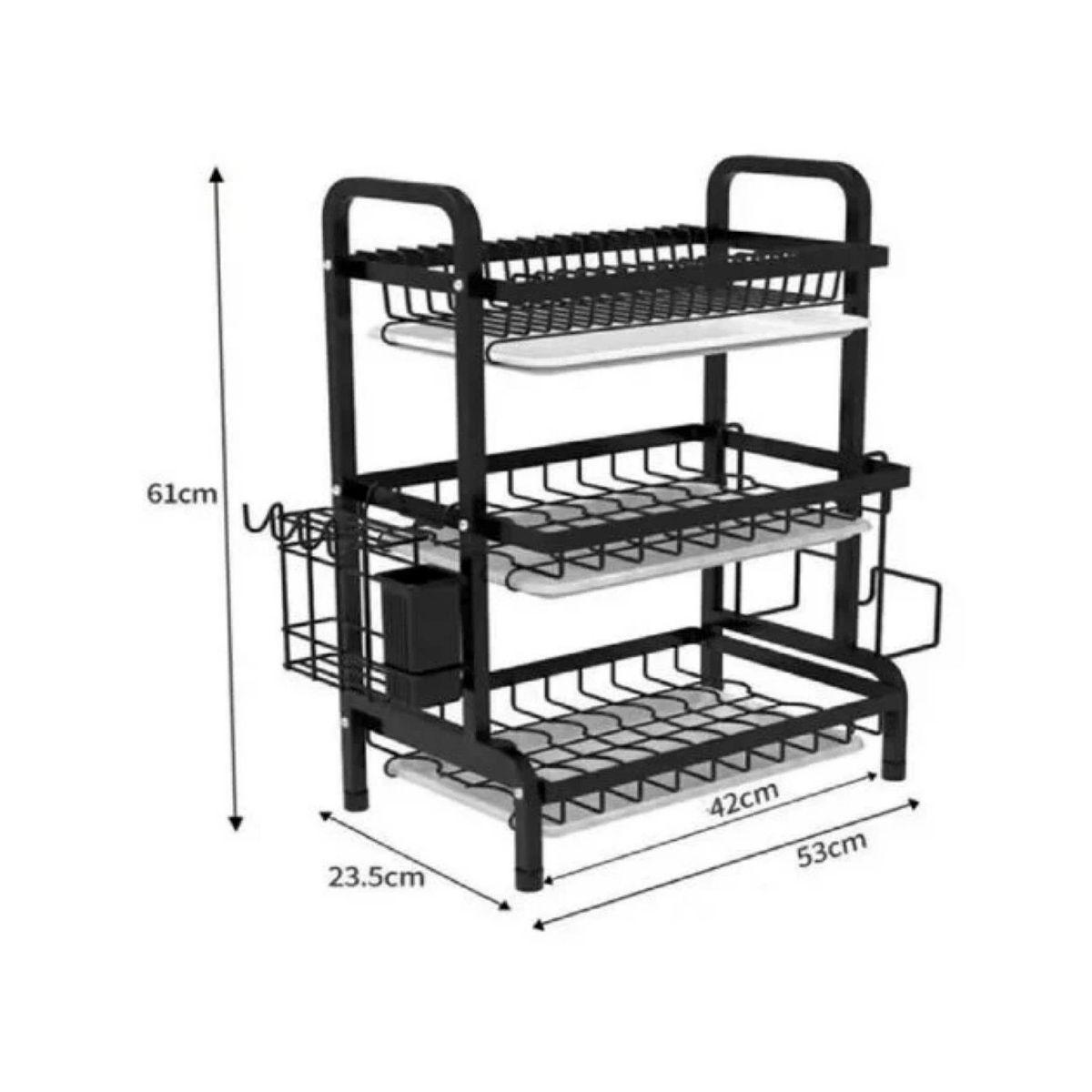 GENERICO - Secaplatos De 3 Niveles Con Bandeja De Goteo - SC