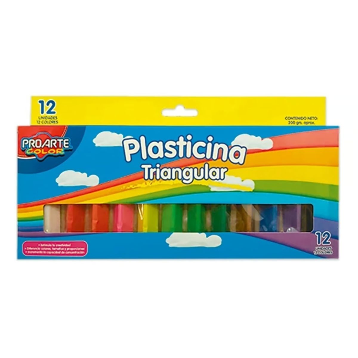 GENERICO - Plastilina Triangular Multicolor 12 Unidades