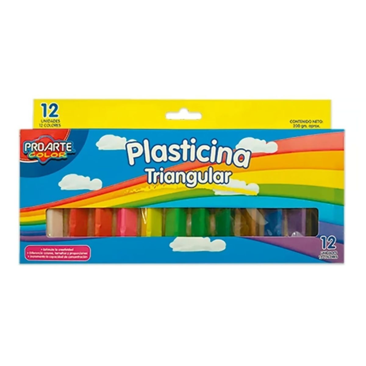 GENERICO - Plastilina Triangular Multicolor 12 Unidades