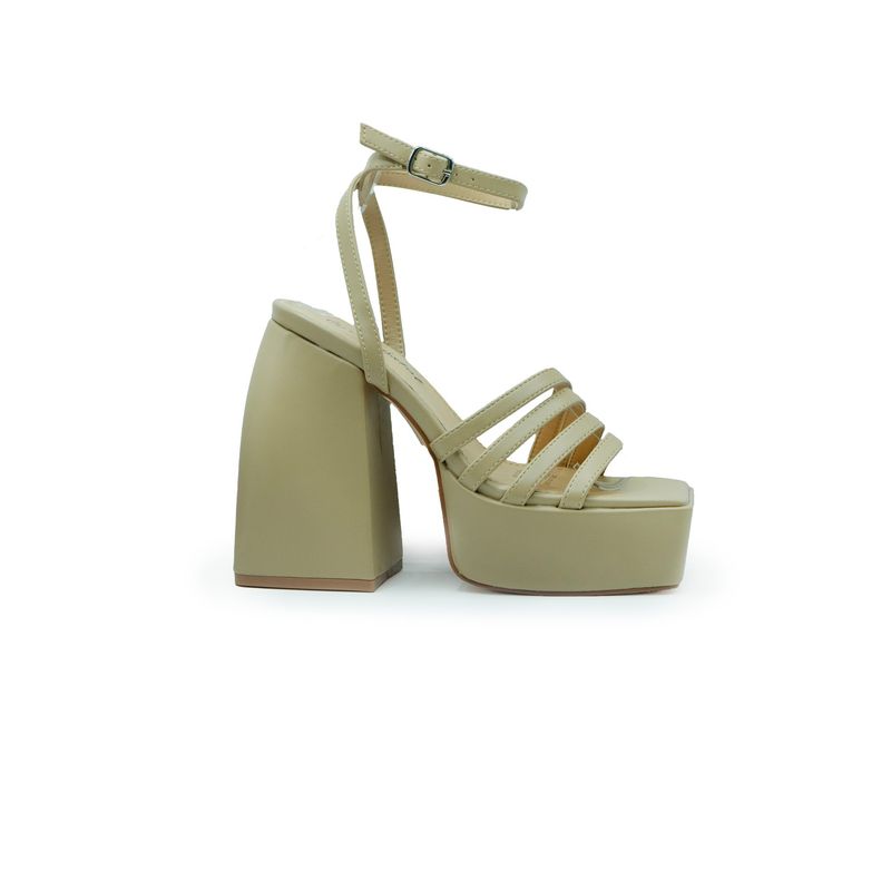 APOSTOL - Tacon trenzadas de ecocuero beige dama