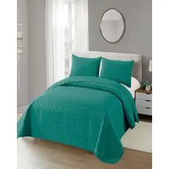 GENERICO - CUBRECAMA COLCHAS QUILT DE VERANO KING TURQUESA