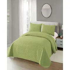 GENERICO - CUBRECAMA COLCHAS QUILT DE VERANO KING VERDE