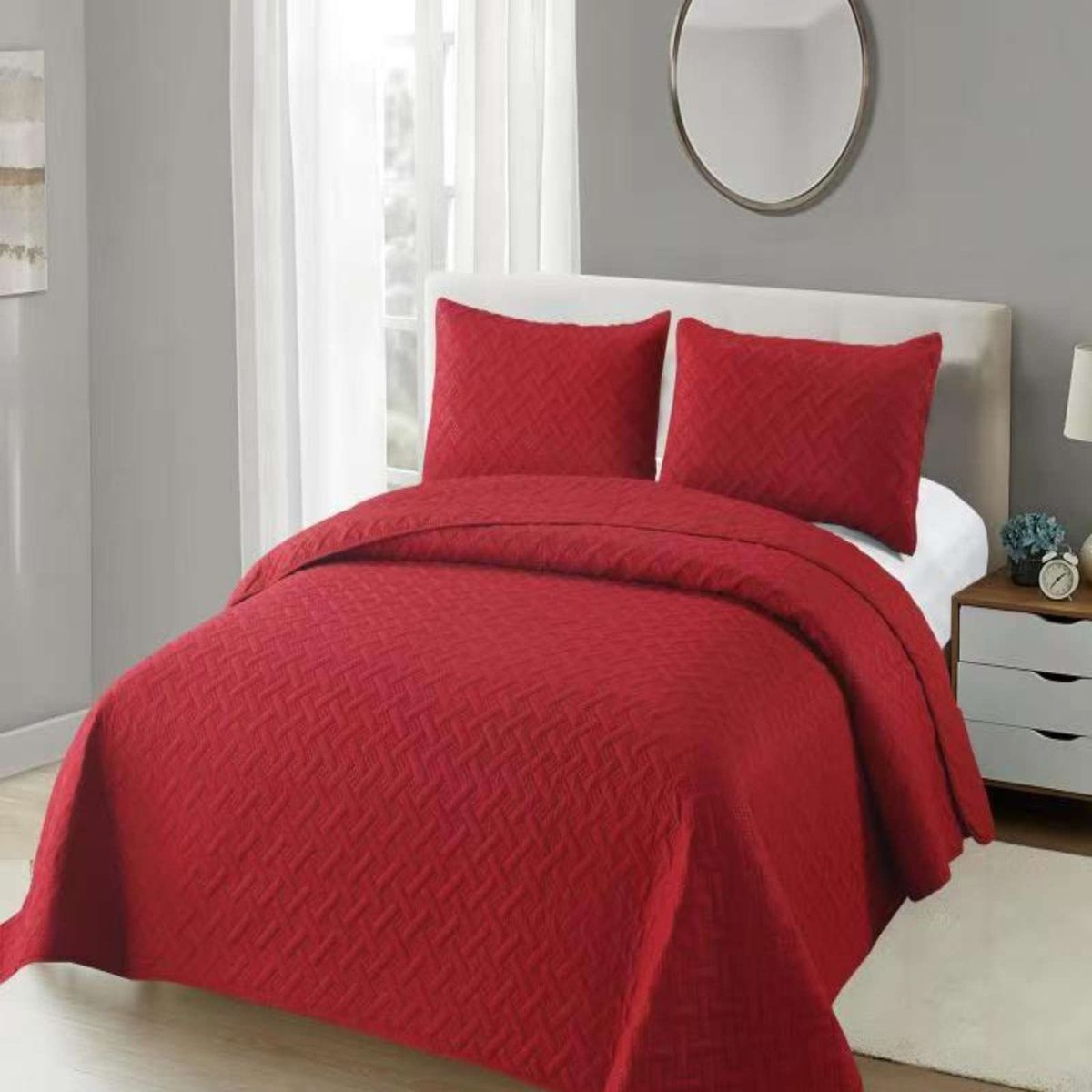 GENERICO - CUBRECAMA COLCHAS QUILT DE VERANO KING BURDEO