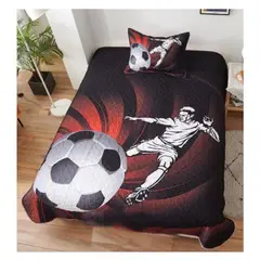 COMPRAPO - Cubrecama Quilt Juvenil Liviano 1.5 Pza. Mod. Soccer Star + Funda