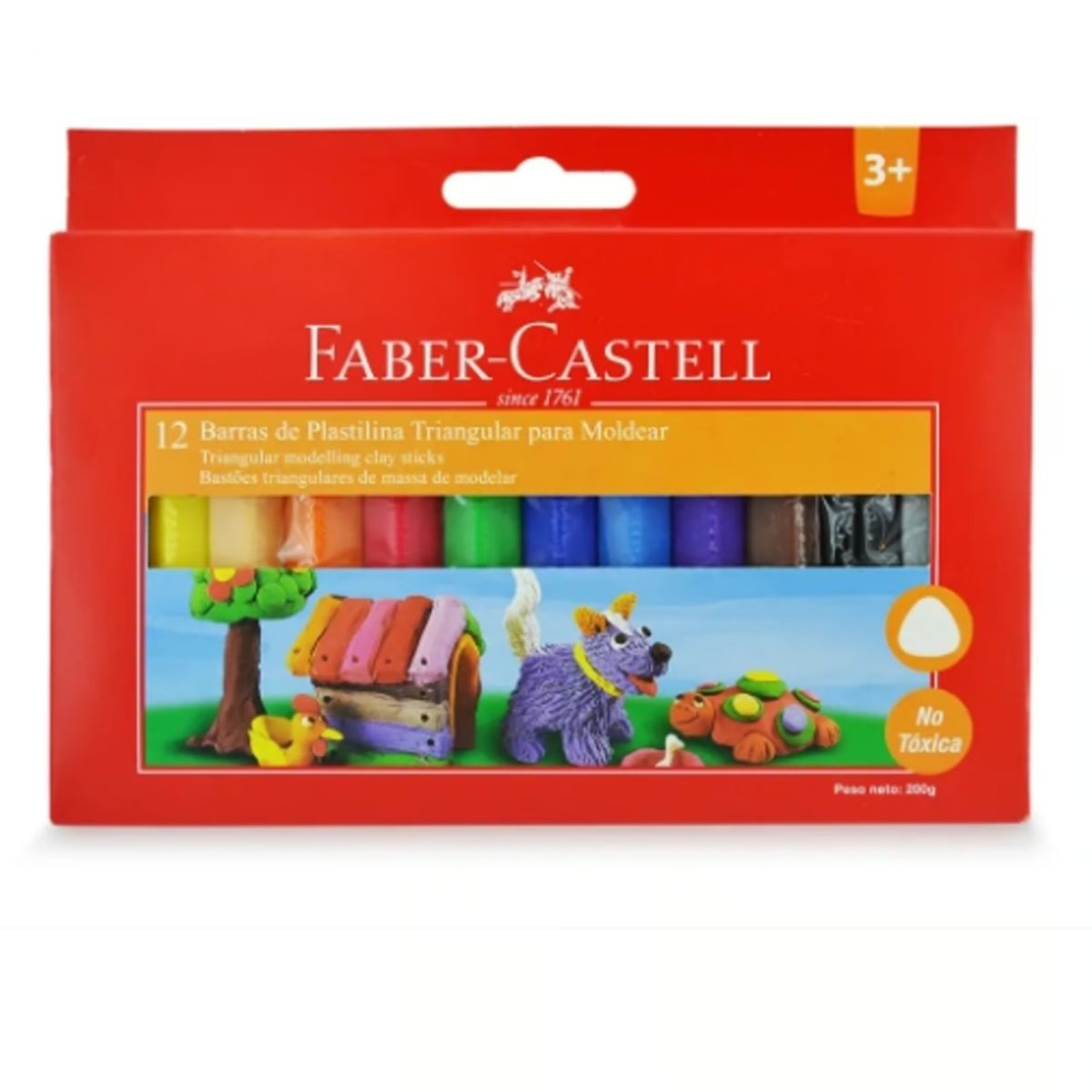 GENERICO - Plastilina Triangular De Colores Faber Castell 12 Colores