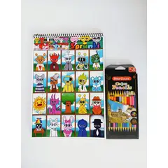 GENERICO - Croquera/Libro para colorear SPRUNKI + 24 lápices de colores