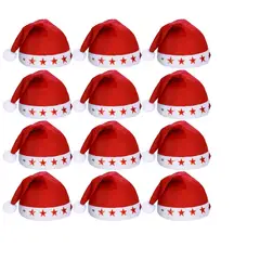 GENERICO - Pack 12 Gorro Navideño Con Luz Viejo Pascuero Adorno Navidad
