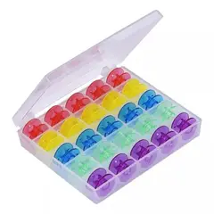 GENERICO - 25 Carretes O Bobinas Plástico Para Maquina De Coser + Caja